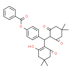 ChemSpider 2D Image | 4-[(4,4-Dimethyl-2,6-dioxocyclohexyl)(2-hydroxy-4,4-dimethyl-6-oxo-1-cyclohexen-1-yl)methyl]phenyl benzoate | C30H32O6