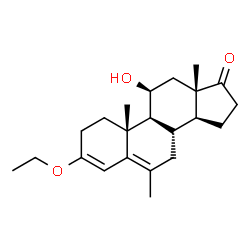 ChemSpider 2D Image | 3-Ethoxy-6-methyl-3,5-androstadiene-11-beta-ol-17-one | C22H32O3