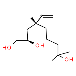 ChemSpider 2D Image | (2R,4R)-4,8-Dimethyl-4-vinyl-1,2,8-nonanetriol | C13H26O3