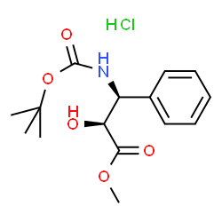 ChemSpider 2D Image | Methyl (2S,3S)-N-Boc-3-Phenylisoserin hydrochloride | C15H22ClNO5