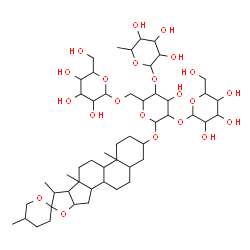 ChemSpider 2D Image | Spirostan-3-yl 6-deoxyhexopyranosyl-(1->4)-[hexopyranosyl-(1->2)]-[hexopyranosyl-(1->6)]hexopyranoside | C51H84O22