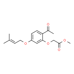 ChemSpider 2D Image | Methyl {2-acetyl-5-[(3-methyl-2-buten-1-yl)oxy]phenoxy}acetate | C16H20O5