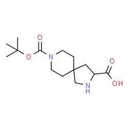 ChemSpider 2D Image | 8-Boc-2,8-Diazaspiro[4.5]decane-3-carboxylic acid | C14H24N2O4