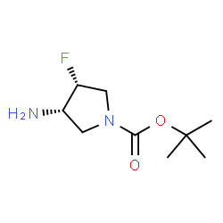ChemSpider 2D Image | tert-Butyl (3S,4R)-3-amino-4-fluoropyrrolidine-1-carboxylate | C9H17FN2O2