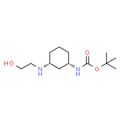 ChemSpider 2D Image | tert-butyl N-[(1S,3R)-3-[(2-hydroxyethyl)amino]cyclohexyl]carbamate | C13H26N2O3