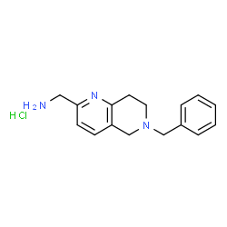 ChemSpider 2D Image | (6-Benzyl-5,6,7,8-tetrahydro-1,6-naphthyridin-2-yl)methanamine hydrochloride | C16H20ClN3