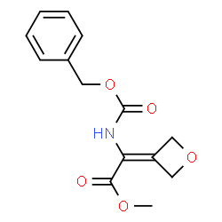 ChemSpider 2D Image | Methyl {[(benzyloxy)carbonyl]amino}(3-oxetanylidene)acetate | C14H15NO5