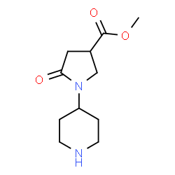 ChemSpider 2D Image | Methyl 5-oxo-1-(4-piperidinyl)-3-pyrrolidinecarboxylate | C11H18N2O3