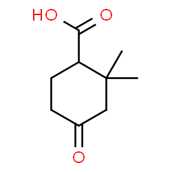 ChemSpider 2D Image | 2,2-Dimethyl-4-oxocyclohexanecarboxylic acid | C9H14O3