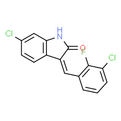 ChemSpider 2D Image | 6-Chloro-3-(3-chloro-2-fluorobenzylidene)indolin-2-one | C15H8Cl2FNO