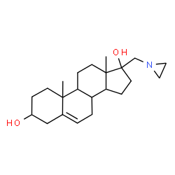 ChemSpider 2D Image | 17-(1-Aziridinylmethyl)androst-5-ene-3,17-diol | C22H35NO2