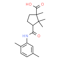 ChemSpider 2D Image | 3-[(2,5-Dimethylphenyl)carbamoyl]-1,2,2-trimethylcyclopentanecarboxylic acid | C18H25NO3