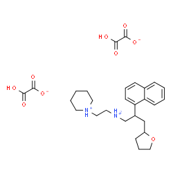 ChemSpider 2D Image | 1-(2-{[2-(1-Naphthyl)-3-(tetrahydro-2-furanyl)propyl]ammonio}ethyl)piperidinium bis(hydrogen ethanedioate) | C28H38N2O9