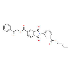 ChemSpider 2D Image | 2-Oxo-2-phenylethyl 2-[3-(butoxycarbonyl)phenyl]-1,3-dioxo-5-isoindolinecarboxylate | C28H23NO7