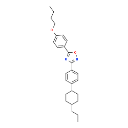 ChemSpider 2D Image | 5-(4-Butoxyphenyl)-3-[4-(4-propylcyclohexyl)phenyl]-1,2,4-oxadiazole | C27H34N2O2