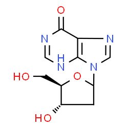 ChemSpider 2D Image | 9-(2-Deoxy-D-erythro-pentofuranosyl)-9H-purin-6-ol | C10H12N4O4