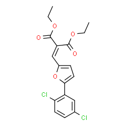 ChemSpider 2D Image | Diethyl {[5-(2,5-dichlorophenyl)-2-furyl]methylene}malonate | C18H16Cl2O5