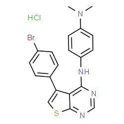 ChemSpider 2D Image | N1-[5-(4-bromophenyl)thieno[2,3-d]pyrimidin-4-yl]-N4,N4-dimethyl-benzene-1,4-diamine hydrochloride | C20H18BrClN4S