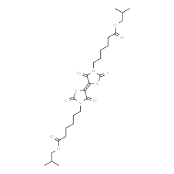 ChemSpider 2D Image | Isobutyl 6-{(5E)-5-[3-(6-isobutoxy-6-oxohexyl)-4-oxo-2-thioxo-1,3-thiazolidin-5-ylidene]-4-oxo-2-thioxo-1,3-thiazolidin-3-yl}hexanoate | C26H38N2O6S4