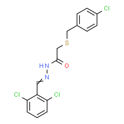 ChemSpider 2D Image | 2-[(4-Chlorobenzyl)sulfanyl]-N'-(2,6-dichlorobenzylidene)acetohydrazide | C16H13Cl3N2OS