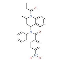 ChemSpider 2D Image | N-(2-Methyl-1-propionyl-1,2,3,4-tetrahydro-4-quinolinyl)-4-nitro-N-phenylbenzamide | C26H25N3O4