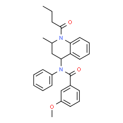 ChemSpider 2D Image | N-(1-Butyryl-2-methyl-1,2,3,4-tetrahydro-4-quinolinyl)-3-methoxy-N-phenylbenzamide | C28H30N2O3