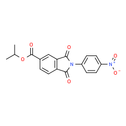ChemSpider 2D Image | Isopropyl 2-(4-nitrophenyl)-1,3-dioxo-5-isoindolinecarboxylate | C18H14N2O6