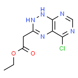 ChemSpider 2D Image | Ethyl (5-chloro-1,2-dihydropyrimido[5,4-e][1,2,4]triazin-3-yl)acetate | C9H10ClN5O2