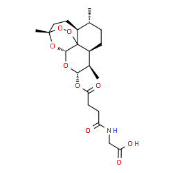 ChemSpider 2D Image | N-(4-Oxo-4-{[(1S,4S,5R,8S,9R,10S,12R)-1,5,9-trimethyl-11,14,15,16-tetraoxatetracyclo[10.3.1.0~4,13~.0~8,13~]hexadec-10-yl]oxy}butanoyl)glycine | C21H31NO9