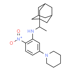 ChemSpider 2D Image | N-[1-(Adamantan-1-yl)ethyl]-2-nitro-5-(1-piperidinyl)aniline | C23H33N3O2