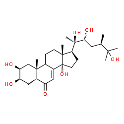 ChemSpider 2D Image | (2beta,3beta,5beta,9xi,22R,24R)-2,3,14,20,22,25-Hexahydroxyergost-7-en-6-one | C28H46O7