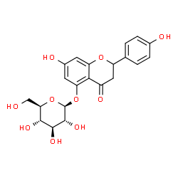 ChemSpider 2D Image | 7-Hydroxy-2-(4-hydroxyphenyl)-4-oxo-3,4-dihydro-2H-chromen-5-yl beta-D-glucopyranoside | C21H22O10