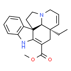 ChemSpider 2D Image | Methyl (5alpha,12beta,19alpha)-2,3,6,7-tetradehydroaspidospermidine-3-carboxylate | C21H24N2O2