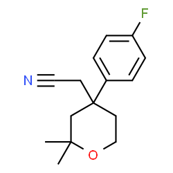 ChemSpider 2D Image | [4-(4-Fluorophenyl)-2,2-dimethyltetrahydro-2H-pyran-4-yl]acetonitrile | C15H18FNO