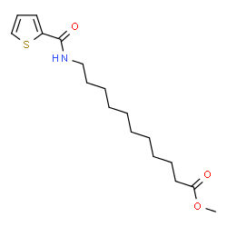 ChemSpider 2D Image | Methyl 11-[(2-thienylcarbonyl)amino]undecanoate | C17H27NO3S