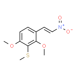 ChemSpider 2D Image | 1,3-Dimethoxy-2-(methylsulfanyl)-4-[(E)-2-nitrovinyl]benzene | C11H13NO4S