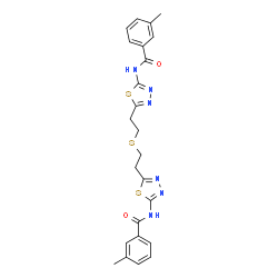ChemSpider 2D Image | N,N'-[Sulfanediylbis(2,1-ethanediyl-1,3,4-thiadiazole-5,2-diyl)]bis(3-methylbenzamide) | C24H24N6O2S3