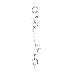 ChemSpider 2D Image | N,N'-[Sulfanediylbis(2,1-ethanediyl-1,3,4-thiadiazole-5,2-diyl)]bis(4-methylbenzamide) | C24H24N6O2S3