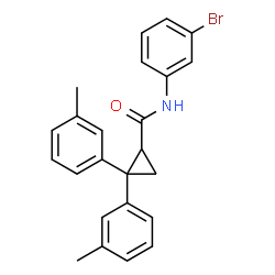 ChemSpider 2D Image | N-(3-Bromophenyl)-2,2-bis(3-methylphenyl)cyclopropanecarboxamide | C24H22BrNO