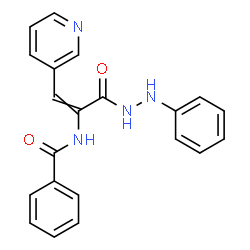 ChemSpider 2D Image | N-[3-Oxo-3-(2-phenylhydrazino)-1-(3-pyridinyl)-1-propen-2-yl]benzamide | C21H18N4O2