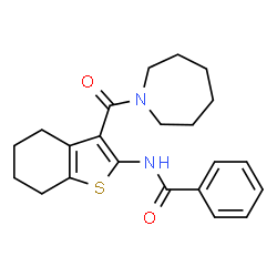 ChemSpider 2D Image | N-[3-(1-Azepanylcarbonyl)-4,5,6,7-tetrahydro-1-benzothiophen-2-yl]benzamide | C22H26N2O2S