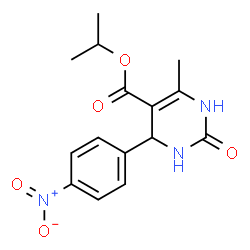 ChemSpider 2D Image | Isopropyl 6-methyl-4-(4-nitrophenyl)-2-oxo-1,2,3,4-tetrahydro-5-pyrimidinecarboxylate | C15H17N3O5