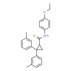 ChemSpider 2D Image | N-(4-Ethoxyphenyl)-2,2-bis(3-methylphenyl)cyclopropanecarboxamide | C26H27NO2