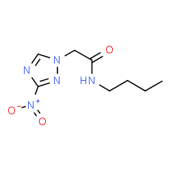 ChemSpider 2D Image | N-Butyl-2-(3-nitro-1H-1,2,4-triazol-1-yl)acetamide | C8H13N5O3
