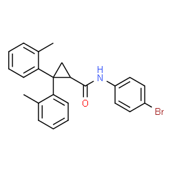 ChemSpider 2D Image | N-(4-Bromophenyl)-2,2-bis(2-methylphenyl)cyclopropanecarboxamide | C24H22BrNO