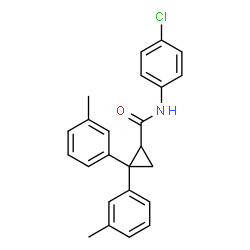 ChemSpider 2D Image | N-(4-Chlorophenyl)-2,2-bis(3-methylphenyl)cyclopropanecarboxamide | C24H22ClNO