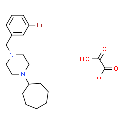 ChemSpider 2D Image | 1-(3-Bromobenzyl)-4-cycloheptylpiperazine ethanedioate (1:1) | C20H29BrN2O4