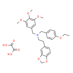 ChemSpider 2D Image | 2-(1,3-Benzodioxol-5-yl)-N-(4-ethoxybenzyl)-N-(3,4,5-trimethoxybenzyl)ethanamine ethanedioate (1:1) | C30H35NO10