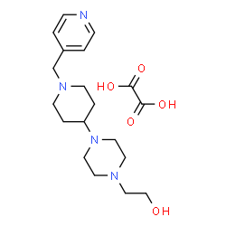 ChemSpider 2D Image | 2-{4-[1-(4-Pyridinylmethyl)-4-piperidinyl]-1-piperazinyl}ethanol ethanedioate (1:1) | C19H30N4O5