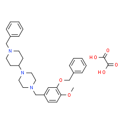 ChemSpider 2D Image | 1-[3-(Benzyloxy)-4-methoxybenzyl]-4-(1-benzyl-4-piperidinyl)piperazine ethanedioate (1:1) | C33H41N3O6